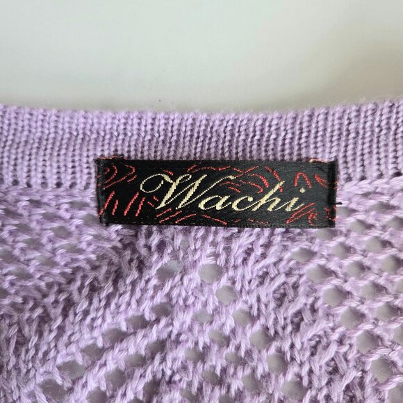 Wachi Open knit cardigan in lavender color. - Picture 4 of 8